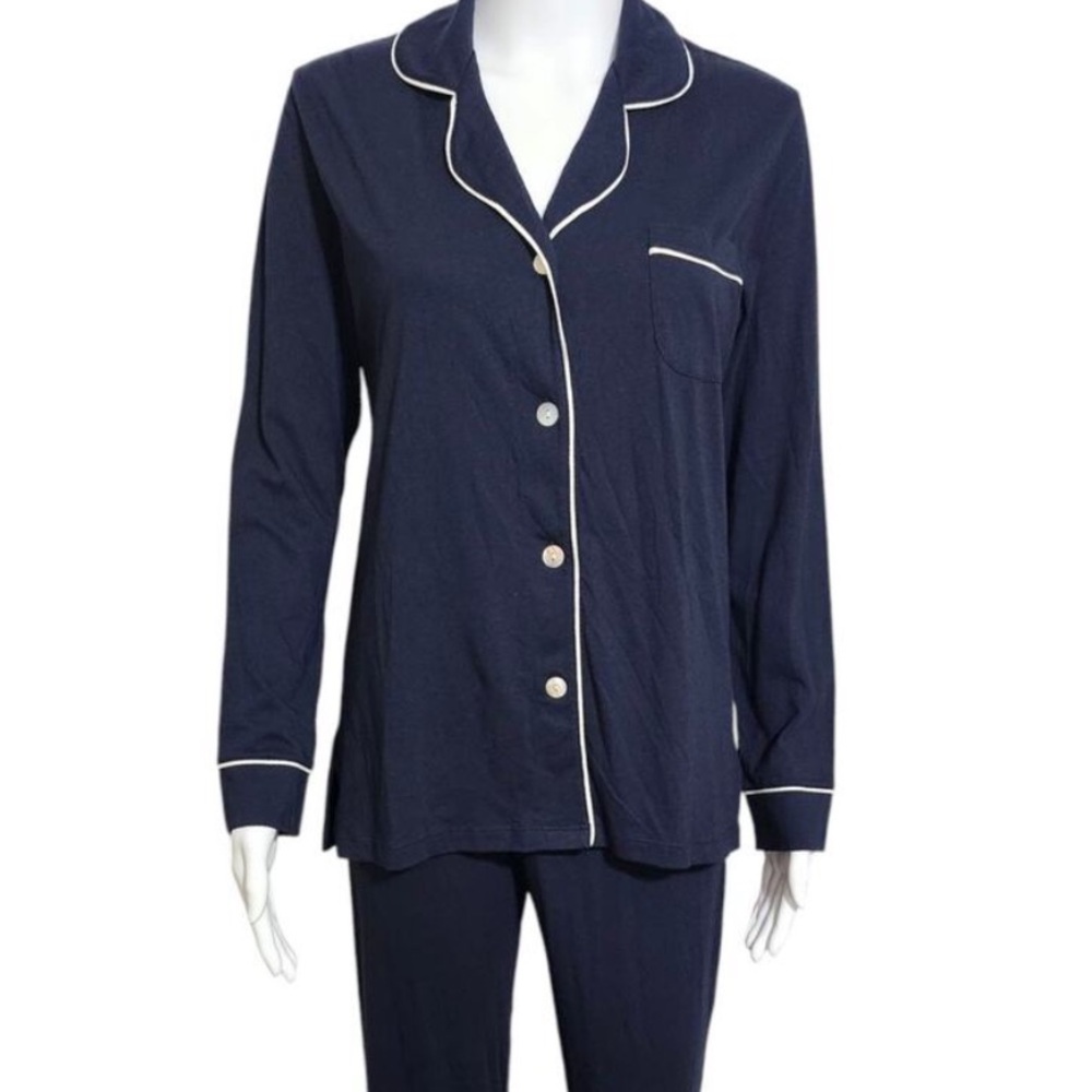 Cosabella Classic Long Sleeve Top ONLY Navy with ivory